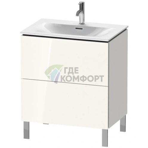 Тумба напольная Duravit L-Cube 234473 под раковину с 2 ящиками, 704x720x481 мм, цвет White High Gloss (LC659602222) - фото 1