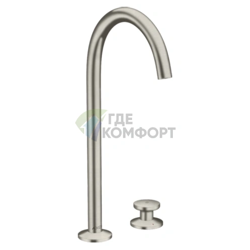 Стильный смеситель для раковины AX One Sel 260, 2 отверстия, цвет сталь (48060800) - фото 1