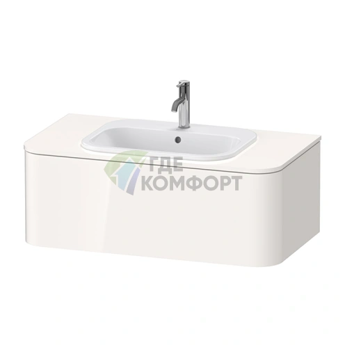 Столешница Duravit Happy D.2 Plus белая глянцевая 1000x550мм для серии тумб HP с центральным вырезом (HP031E02222) - фото 1