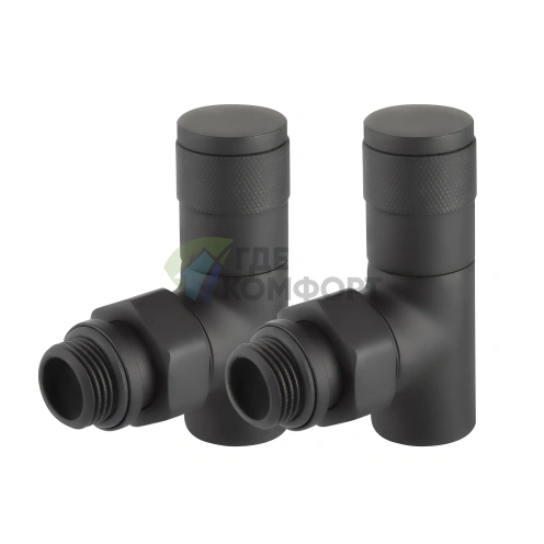 Набор дизайн-вентилей Royal Thermo PIANO 1/2 черный, RTE 56.0013, НС-1422585 - фото 3