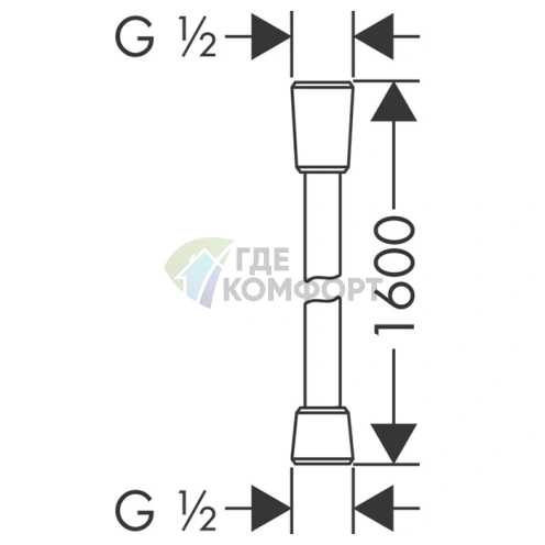 Универсальный душевой шланг HG Isiflex 1,6 м для вашего комфорта (28276450) - фото 2