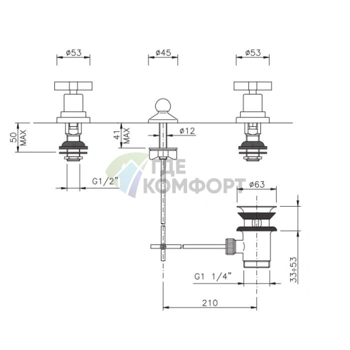 Смеситель для биде Nicolazzi Monte Croce с душем, золото (2210GO27) - фото 2