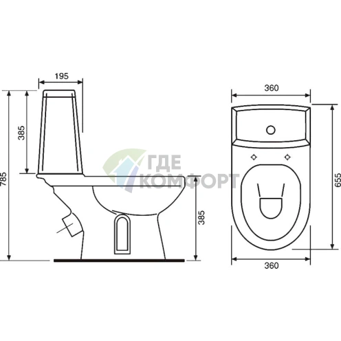 Унитаз-компакт Фиона Лондон с микролифтом от Оскольской керамики - фото 4