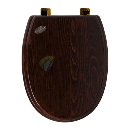 Сиденье для унитаза SIMAS Arcade дизайнерское, дерево/бронза (AR005noc/br) - фото 1