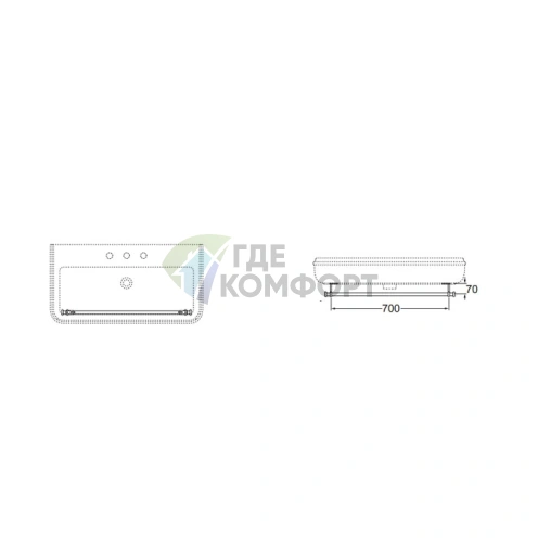 AZZURRA CHARME полотенцедержатель для раковины CHA290 цвет хром - фото 2