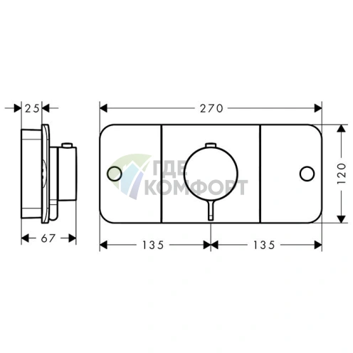 Термостатический смеситель AX One для душа – 2 источника, 1 доп. потребитель, шлифованная медь (45712950) - фото 2