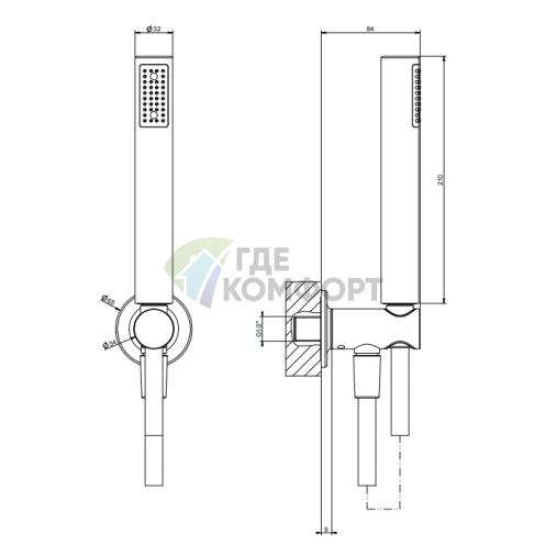 Душевой гарнитур GESSI INCISO с элегантной хромированной отделкой (58123#031) - фото 2