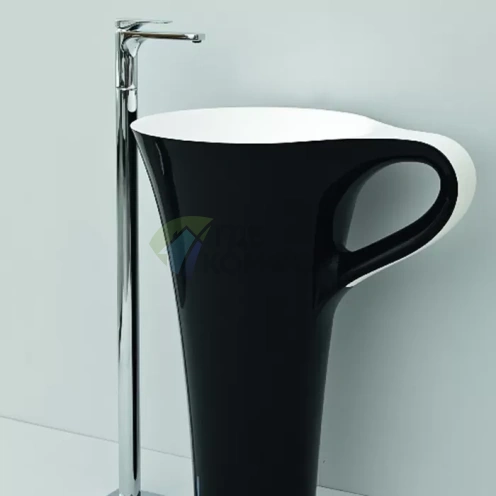 Раковина Artceram CUP напольная отдельностоящая 70х50x85 см без отв под смесительитель без слив перелива цвет черно-xбелый - фото 1