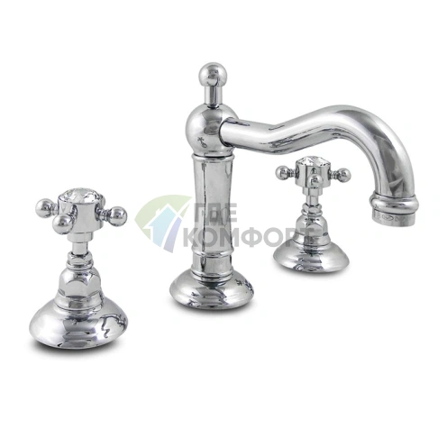 Смеситель для раковины Nicolazzi Half Dome Crystal на 3 отверстия, хром (1409CR93) - фото 1