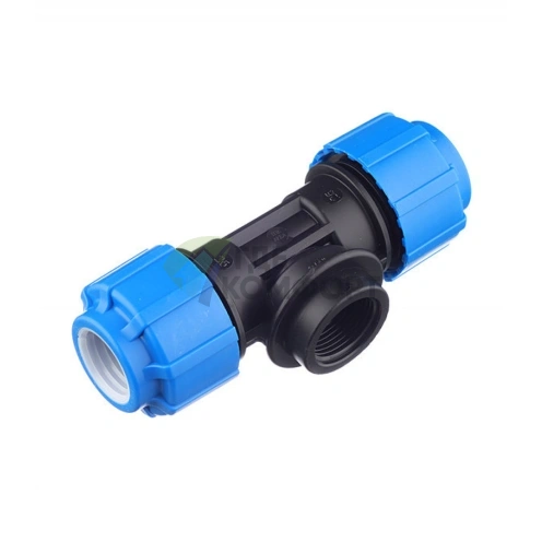 Тройник с внутренней резьбой 25x3/4x25 ПНД Политэк - фото 1