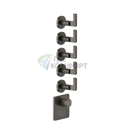GESSI INCISO Встраиваемый термостатический смеситель на 5 источников, цвет nero XL (58220#299) - фото 1