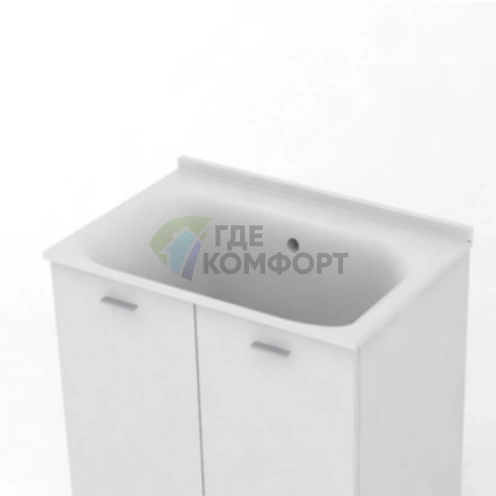 Раковина KERASAN Aquadom 60x50 см белая для прачечной без отверстия под смеситель (029201*0) - фото 1