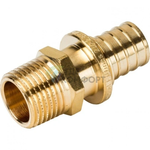 Переходник для труб из сшитого полиэтилена STOUT с наружной резьбой НР 20 x R 1/2 аксиальный - фото 12