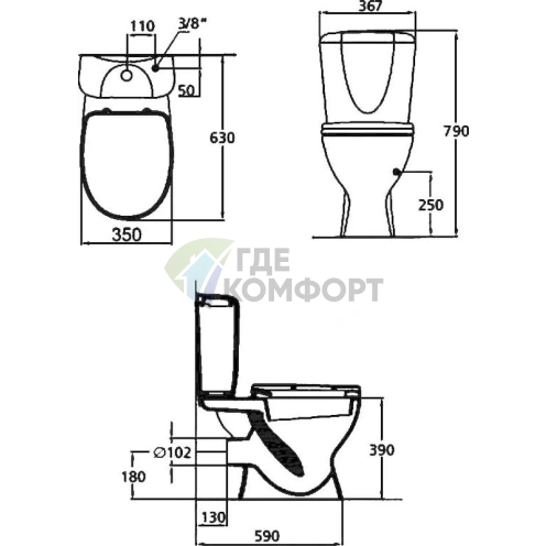 Унитаз-компакт Ideal Standard Ecco W904201 - фото 3
