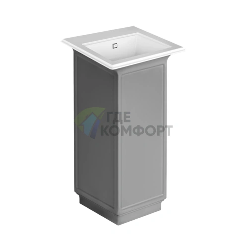 Напольная раковина Gessi Eleganza белая (RAL) с 3 отверстиями, переливом и комплектом сифона с донным клапаном - фото 1
