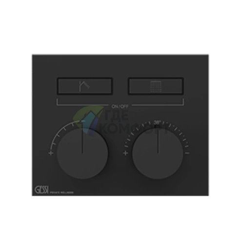 Термостат для душа Gessi Hi-Fi с подключением 2 источников, цвет Black Metal PVD (63004#706) - фото 1
