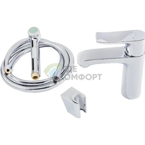 Смеситель для раковины Hansgrohe Metris с гигиеническим душем - фото 6