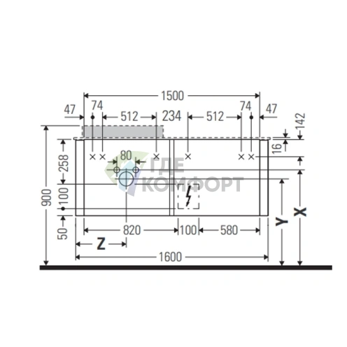 Подвесная тумба Duravit Happy D.2 Plus 408x1600x550 мм, 4 ящика, цвет Stone Grey Satin Matt (HP4963L9292) - фото 2