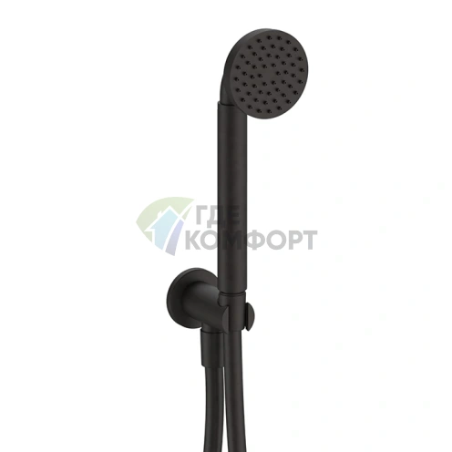 Душевой набор Fantini Icona Classic: ручная лейка со шлангом и держателем, Deep Black PVD (53 S1 R043) - фото 1