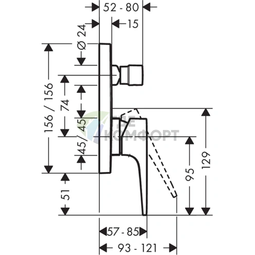Смеситель для ванны Hansgrohe Metropol белый матовый: интеллектуальный дизайн со встроенной защитой (32546700) - фото 2