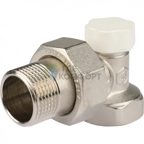 Stout угловой запорно-балансировочный клапан 3/4, 3/4х3/4, наружная резьба - фото 1