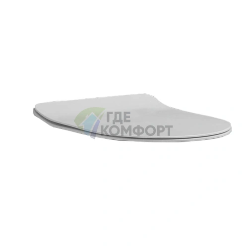 Сиденье для унитаза Kerasan Flo SLIM матовое белое с микролифтом и хромированной фурнитурой (319130) - фото 1