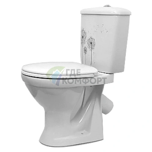 Унитаз-компакт «Суперкомпакт» с декором «Одуванчик» от Оскольской керамики - фото 2