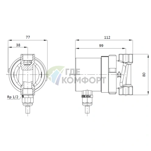 Насос рециркуляционный Shinhoo INSTANT 15-1.5 II BL 80мм 5Вт 1x230В 50Гц Rp 1/2