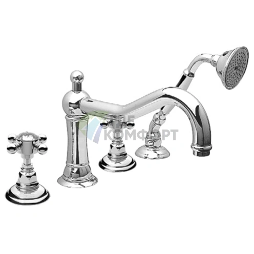 Смеситель для ванны с душем Nicolazzi Half Dome Crystal на борт ванны, хром (1449CR93) - фото 1