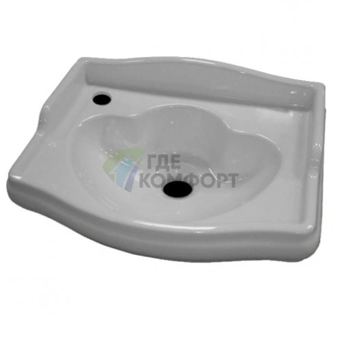 Раковина KERASAN Retro 410х320 мм с отверстием слева, белая (103301*1 sx) - фото 1