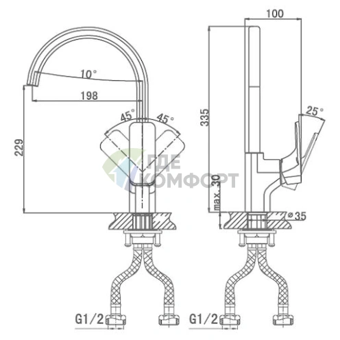 Смеситель для кухни D K Berlin Steinbeis белый DA1432416 - фото 2