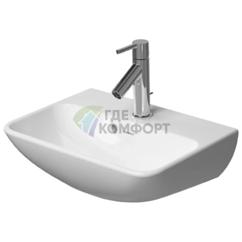 Умывальник Duravit ME by Starck 450x320 мм с полкой под смеситель, белый (719450010) - фото 1