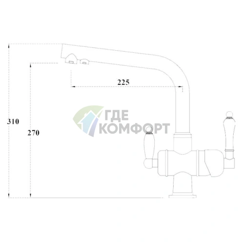 Смеситель для кухни Zorg ZR 328 YF: песочный, с фильтром Clean Water - фото 2