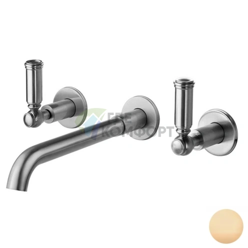 Смеситель для раковины Bossini Liberty: встраиваемая модель на 3 отверстия без заглушки в цвете античная бронза (Z001303.022) - фото 1