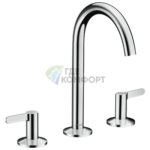 Смеситель для раковины AX One 170 мм с системой открывания нажатием (3-отверстный, хром) (48050000) - фото 1