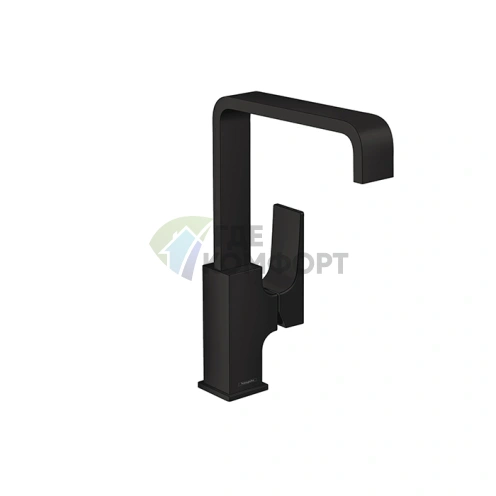 Смеситель для раковины Hansgrohe Metropol 230, черный матовый, с системой перелива (32511670) - фото 1