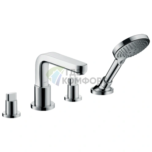 Смеситель для ванны Hansgrohe Metris S на 4 отверстия с ручным душем 3jet (31446000) - фото 1