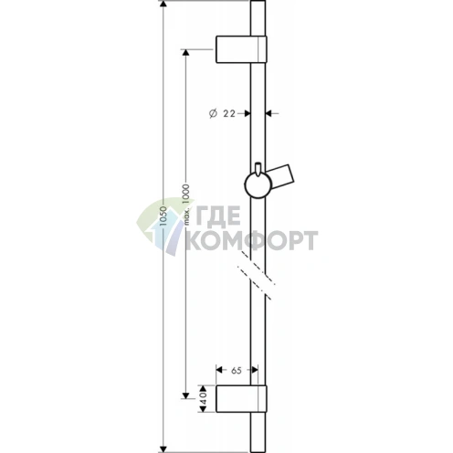 Штанга для душа HG nicaS Puro Reno 105 см хром (28663000) - фото 2