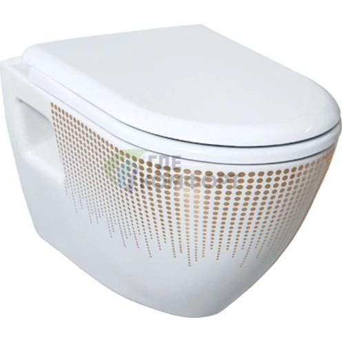 Подвесной унитаз Creavit TP325 — золото с круговым узором - фото 1