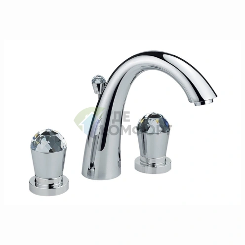 Смеситель для раковины Nicolazzi Cristallo на 3 отверстия с донным клапаном, хром (2009CR22) - фото 1