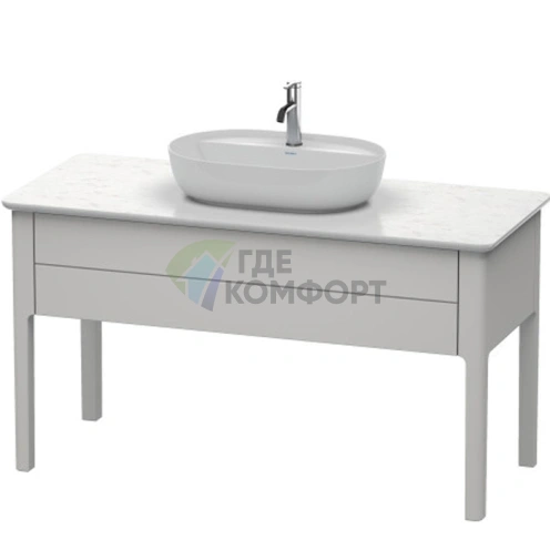 Напольная тумба Duravit Luv с выдвижным ящиком, 743x1388x570 мм, цвет скандинавски-белый шелковисто-матовый (LU956103939) - фото 1
