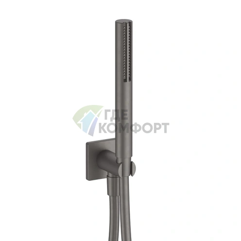 Душевой набор Fantini Milano SUN с лейкой и держателем Matt Gun Metal (86 P5 8052) - фото 1