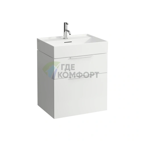 Тумба под раковину Laufen Kartell 810333 с двумя ящиками и сифоном, белая глянцевая (4.0756.6.033.631.1) - фото 1