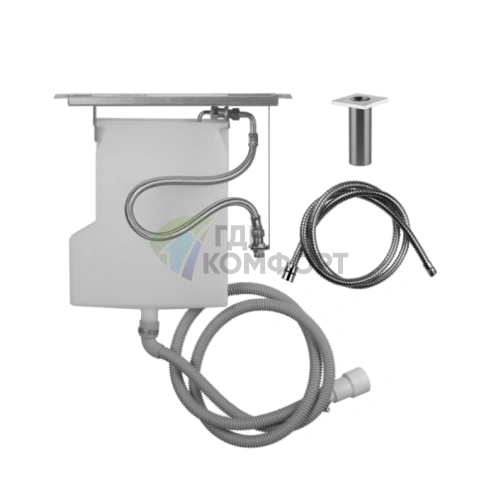 Gessi Rettangolo: Система сбора воды для ручного душа с убирающимся шлангом (монтаж на борт ванны, хром) (01766#031) - фото 1