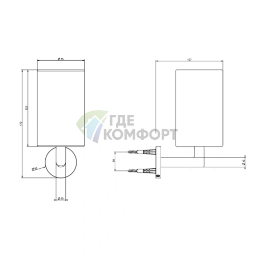 Настенный стакан Gessi Tondo, цвет Black, размер XL (63607#299) - фото 2