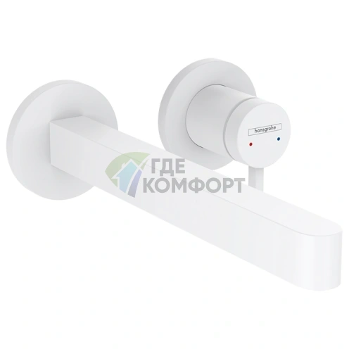 Смеситель для раковины Hansgrohe Finoris настенный однорычажный белый матовый (76050700) - фото 1