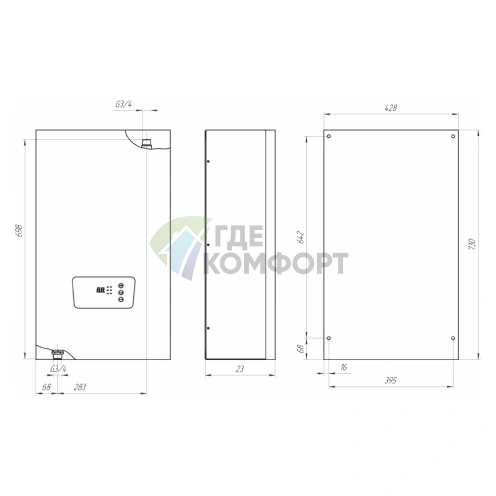 Электрический настенный одноконтурный котел Эван Novator 4 220/380 - фото 2