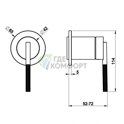Gessi Ingranaggio: Встраиваемый однорычажный смеситель на 1 выход в хромированном исполнении — Механизм стиля (63561#031) - фото 2