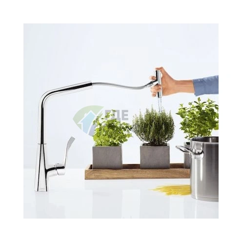 Смеситель Hansgrohe Metris Select 14884000 для кухни с выдвижной лейкой - фото 3