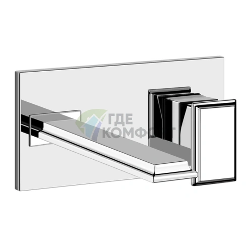 Встраиваемый однорычажный смеситель Gessi Eleganza для раковины (без донного клапана, хром) (46088#031) - фото 1